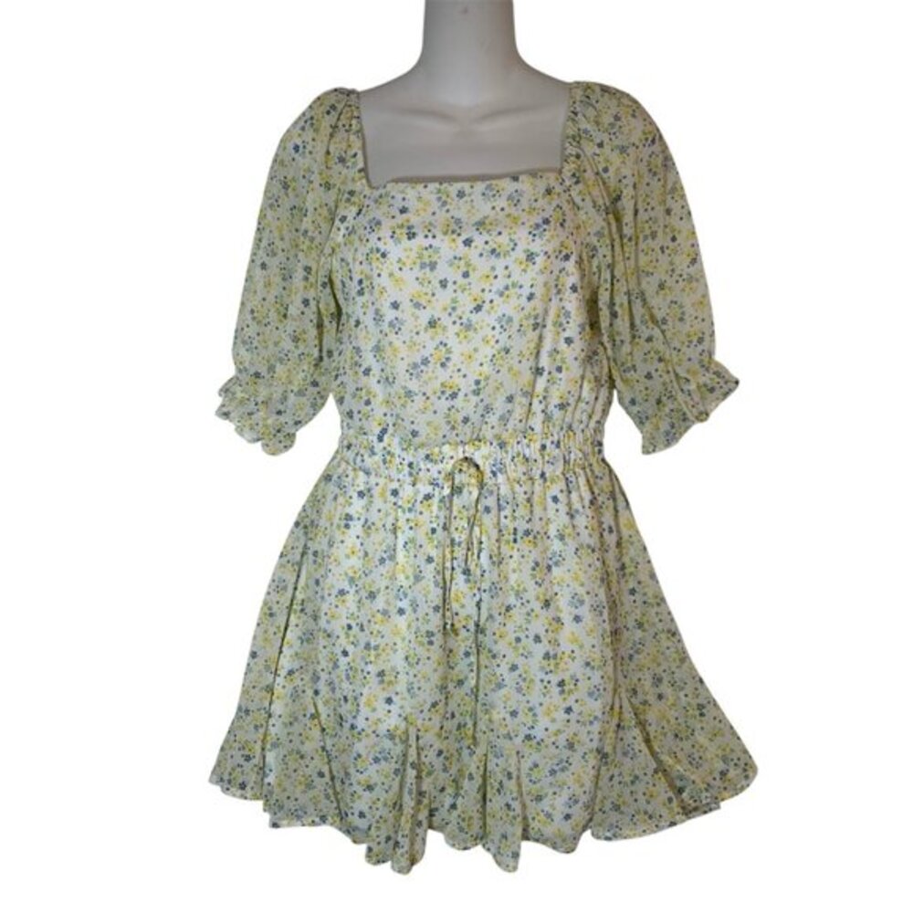 Francesca’s Dainty Flower dress Size Small Sunny Yellow